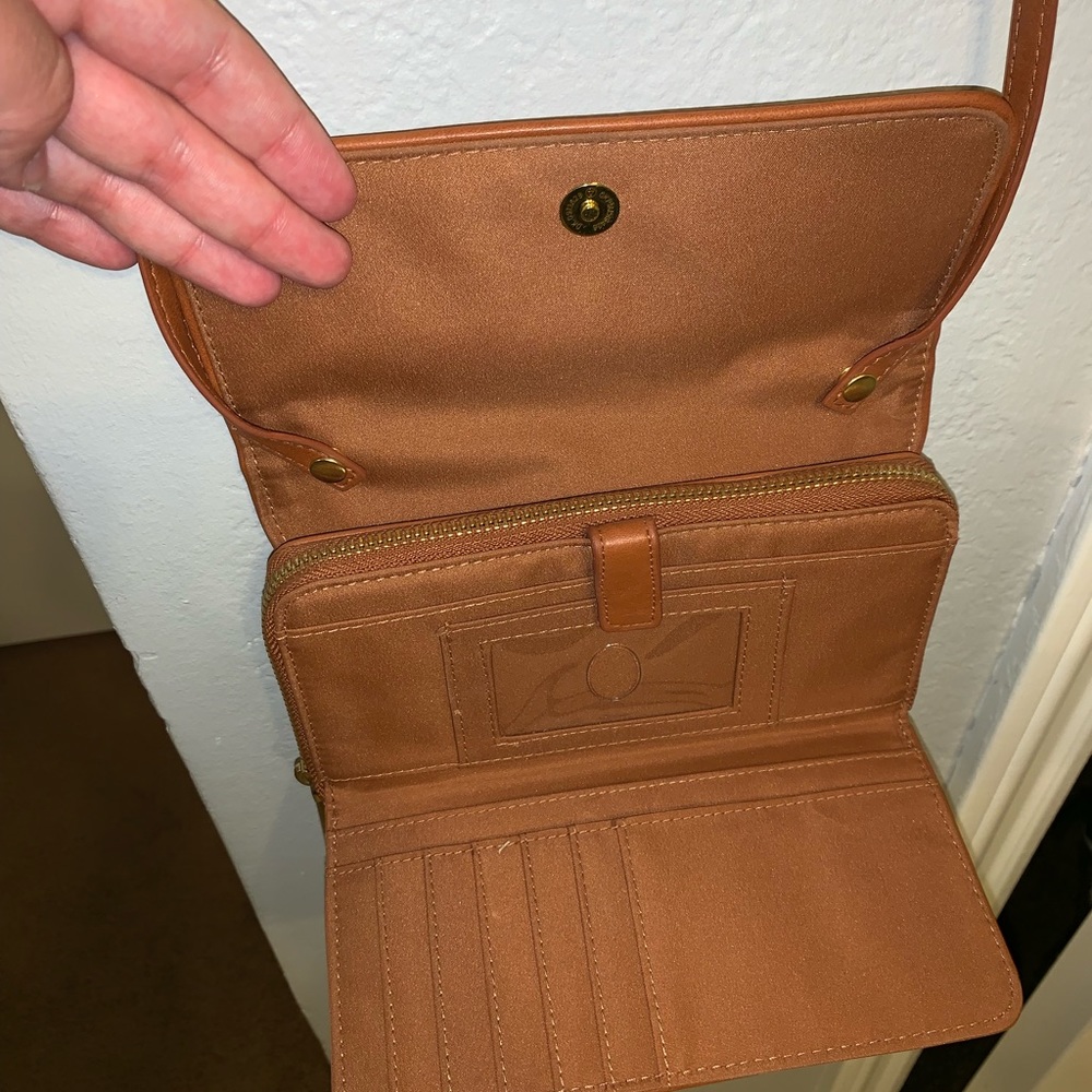 Brown leather purse